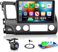 4G 128G Car Stereo for Honda Civic 2006 2007 2008 2009 2010 2011 Radio,10.1" Incell Touchscreen Wireless Carplay Android Auto 36EQ Bluetooth 5.0 Android 15 GPS WiFi FM/RDS Backup Camera