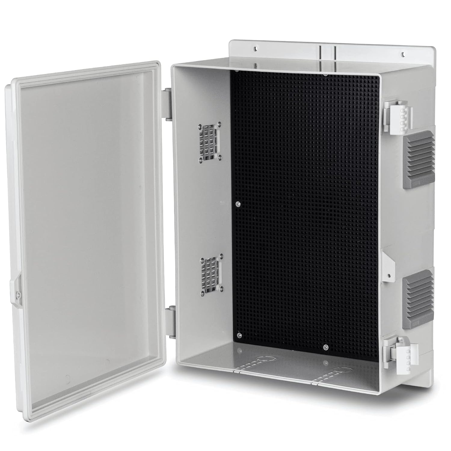 Outdoor Electrical Junction Box, ABS Water Resistant Enclosure with Internal Mounting Panel & Hinged Cover, 15.7" H* 11" L* 5.9" W
