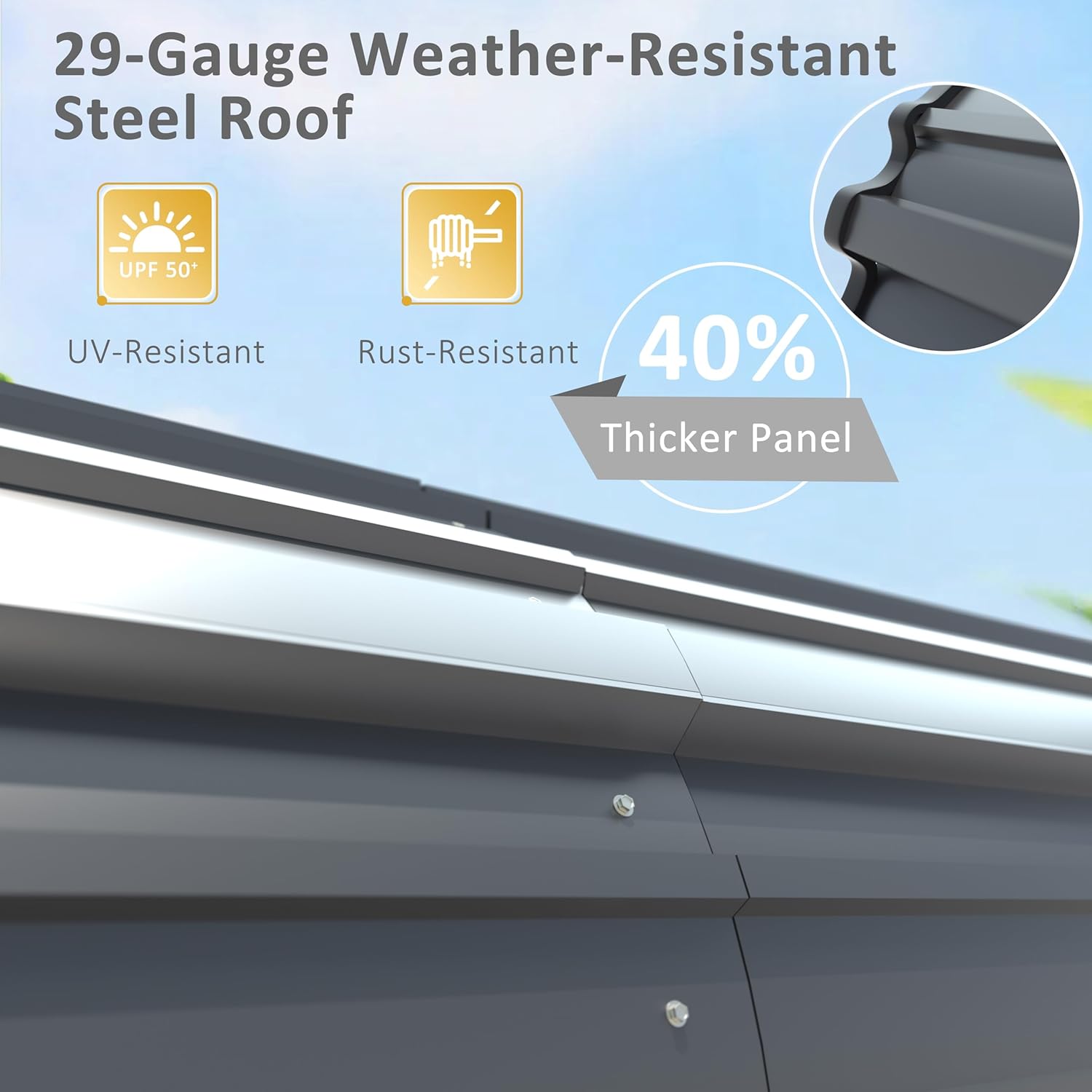 20x20 FT Heavy-Duty Carport with Metal Roof, Metal Car Port Canopy, Garage Car Shelter Shade for Outdoor, Car, Truck, Gray
