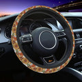 Car Steering Wheel Cover for Women Men, Non-Slip Retro Sunflower Floral Steering Wheel Protector, Universal 14"-15" Fit for Cars, SUVs, Trucks (Retro Sunflower Floral)