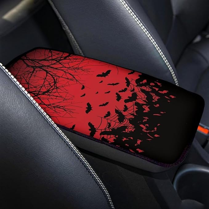 Blood Branch Bat Auto Armrest Box Cover Car Arm Rest Seat Storage Box Mat Arm Rest Cushion Pads Dog & Cat Paws Protector Universal Fit for SUV/Truck/Vehicle