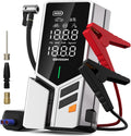 Portable Car Jump Starter with Air Compressor, 150PSI Tire Inflator with 44.4Wh Battery, car Battery Jump Starter for 6.0L Gas, Fast Inflation Pump with Bulite-in Nozzle Storage, LED Light for Car