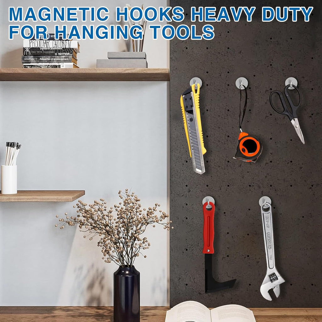 LOVIMAG Strong Magnetic Hooks, 40LBS Neodymium Magnets with Hooks, Cruise Must Haves for Travel, Magnetic Key Holder for Wall,Cruise Ships,Locker,Metal Door,Office,Kitchen,Classroom- 6 Pack