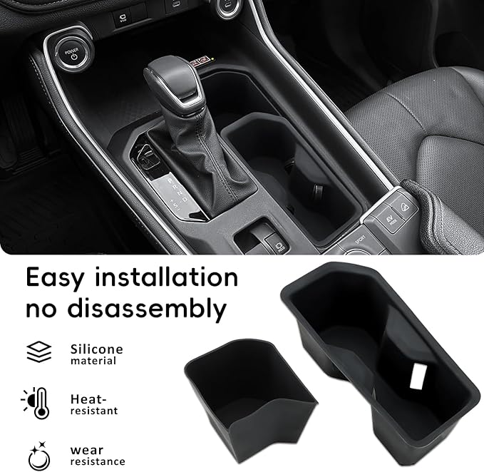 auovo Cup Holder Insert Compatible with 2025 Toyota Grand Highlander Accessories 2024-2026 Grand Highlander Car Front Center Console Silicone Cup Holder Insert