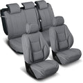 Coverland Custom Fit Car Seat Covers for Car Compatible with [Cadillac CT5, CT5-V, Ford LTD 4-Door] Premium Water Resistant Leather Non-Slip Interior Protector [Full Set Dark Gray - Size Chart X77]
