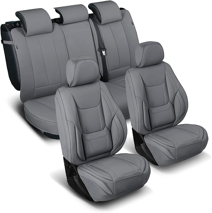 Coverland Custom Fit Car Seat Covers for Car Compatible with [2010-2016 Mercedes-Benz E-Class Sedan, Wagon] Premium Waterproof Non-Slip Interior Seat Protector [Full Set Dark Gray - Size Chart X67]