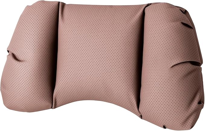 Car Neck Pillow & Lumbar Support for Kia Telluride Carnival Cadenza Stinger Ergonomic Breathable Mesh Auto Seat Back Cushion Headrest,Brown-Lumbar Support