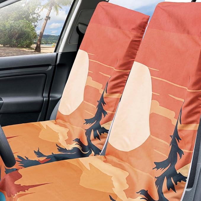 1 Pack Car Seat Towel Covers with Storage Bag 63 x 32 Inch Athletic Running Towel Seat Sweat Washable Cover Gifts for Car Outdoor Sport Activities Christmas (Sunset)