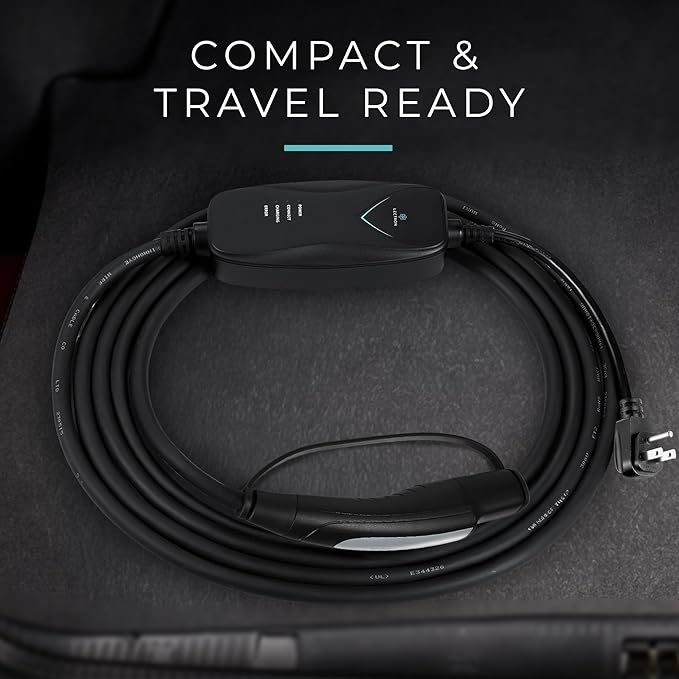 Lectron Level 1 Tesla Charger (WiFi Version) - 120V, 15 Amp, NEMA 5-15 Plug, 16 ft Cord - Portable Electric Car Charger for Tesla - Compatible with All Tesla Models S/3/X/Y/Cybertruck & NACS Evs