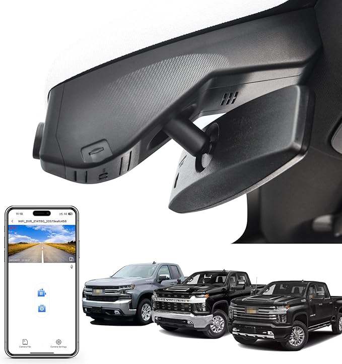Mangoal STARVIS 2 Front 4K HDR Dash Cam IMX678, Fit for Chevy Silverado 1500 2019-2021, 1500 Limited 2022 and HD 2020-2023 (Model A), 5GHz WiFi, GPS, 64GB