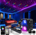AZIMOM Updated Dual Color 50W Twinkle Fiber Optic Starlight Kits 1800pcs 0.03in 16.4ft Strands, RGB Meteor Shooting Star, Sound Activated APP/Remote Control Theater Ceiling Home Lobby Roof Decor