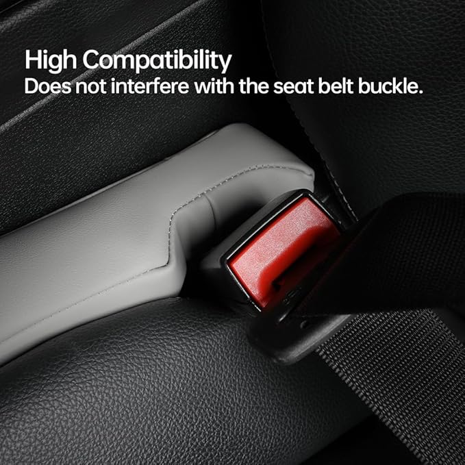 2Pack Leather Car Seat Gap Filler – Anti-Drop Console Organizer, Scratch-Resistant Waterproof Easy to Clean, Fits 90% Vehicles Without Blocking Seat Movement