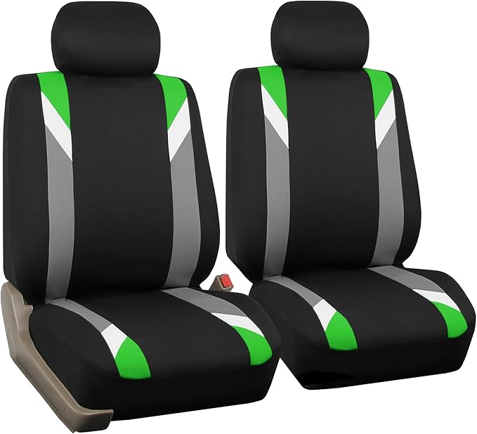 FH Group Automotive Seat Covers Airbag Compatible Front Seats Only Universal Fit Interior Accessories Cars Premium Modernistic Green Seat Covers Car Accessories for Vans Trucks SUV Car Accessories