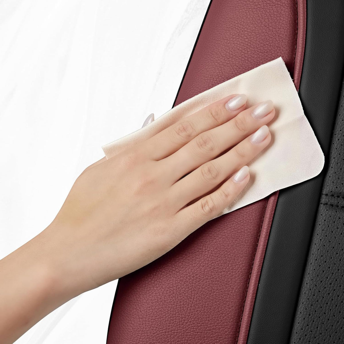 Road Comforts Leather Seat Covers, Breathable Car Seat Covers Full Set for Men,Airbag Compatible, Automotive Seat Covers Set Universal Fit Most Cars,Vans,Truck,SUV