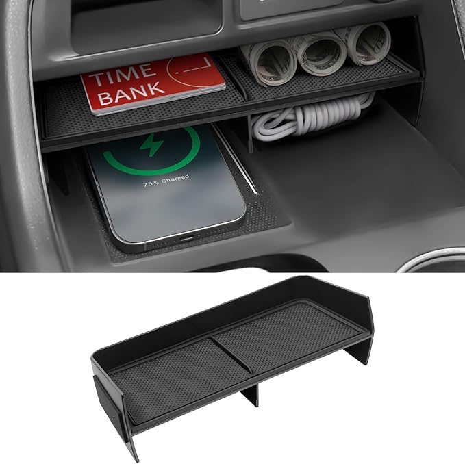 YOJOJOCO Center Console Tray Organizer Compatible with Honda 2023 2024 2025 2026 Pilot ＆ 2026 Passport Accessories Black ABS Plastic Material Insert Tray Pallet Storage