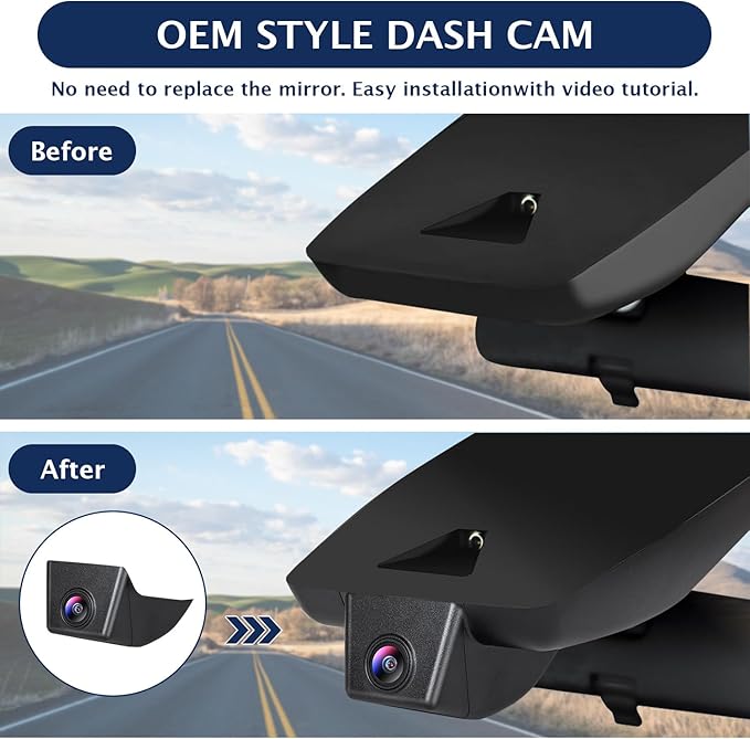 YuYue Electronic 4K Dash Cam Compatible with Toyota RAV4 2019-2021, Prime 2021-2024,LE Limited Premium XLE TRD Hybrid Model A,No Vent Hole,OEM Size,UHD 2160P,Loop Record,G Sensor,WiFi & APP,64GB Card