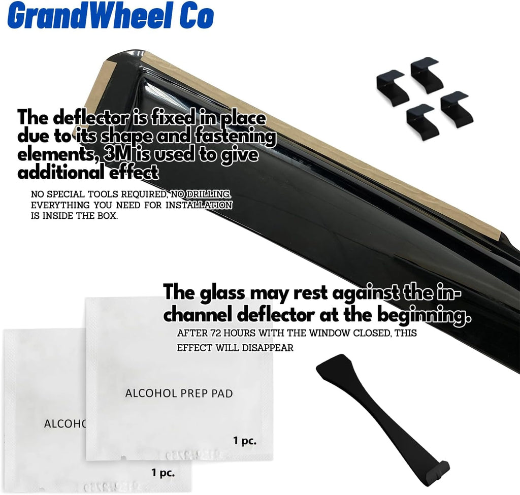 Window Deflectors Smoke Tinted in-Channel Side Window Vent Visor Deflectors Rain Guards Compatible with Terrain 2018-2024 - 4pcs. GW0880