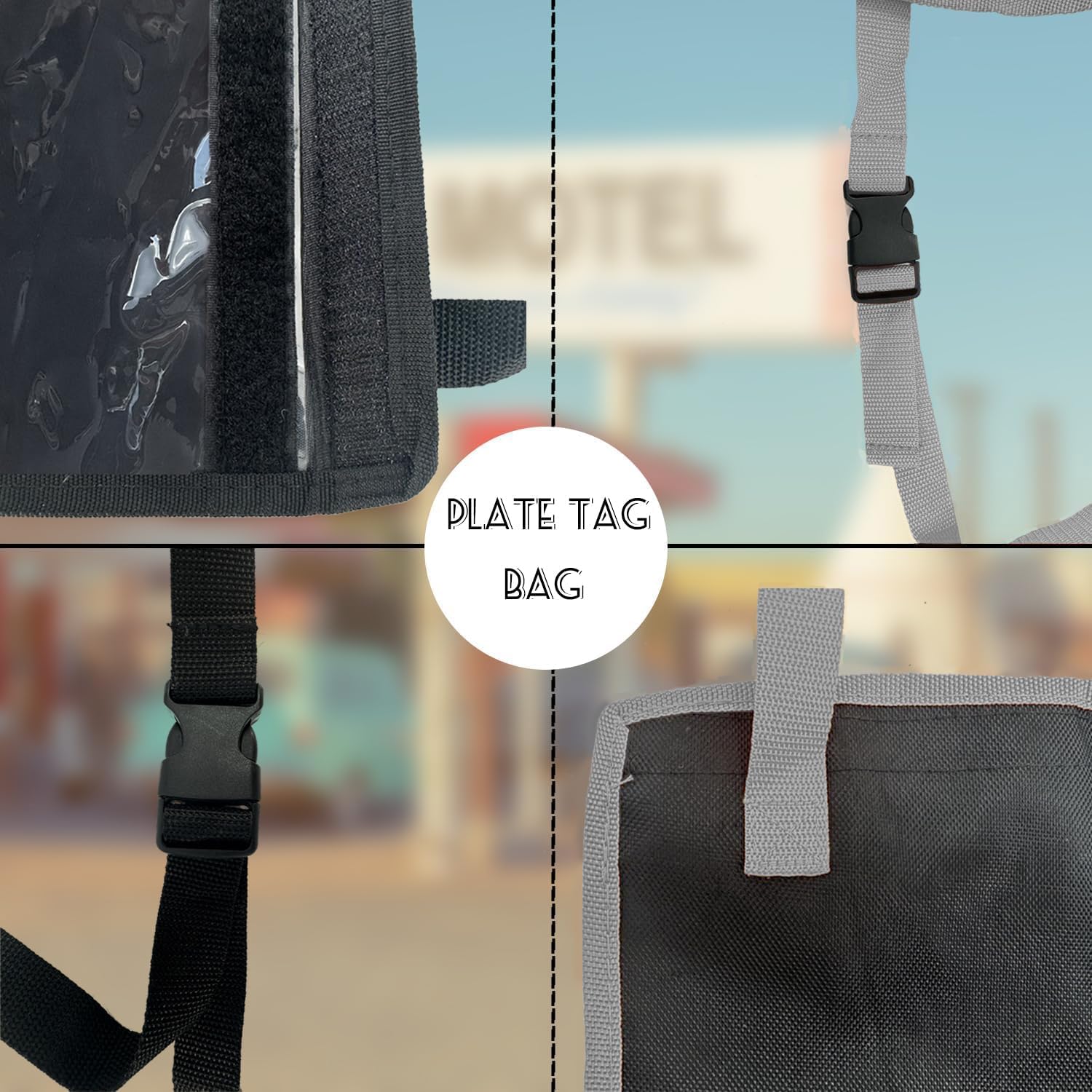 License Plate Holder with Hanging Strap, Test Drive Tag Bag, Dealer Plates License Frame Cover, for Car SUV Truck (Grey, 5)