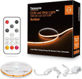 Tatazone 16.4ft 1800K COB Led Strip Lights with RF Remote, Dimmable Bright Adhesive Indoor Amber Led COB Light Strip for Cabinet, Painting, Room, Bed