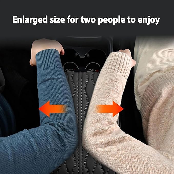 Leather Car Armrest Box Pad for Tesla Cybertruck 2023 2024, Memory Foam Car Center Console Cover Comfort Waterproof Arm Rest Cushion Pad Universal Accessories,A/Black