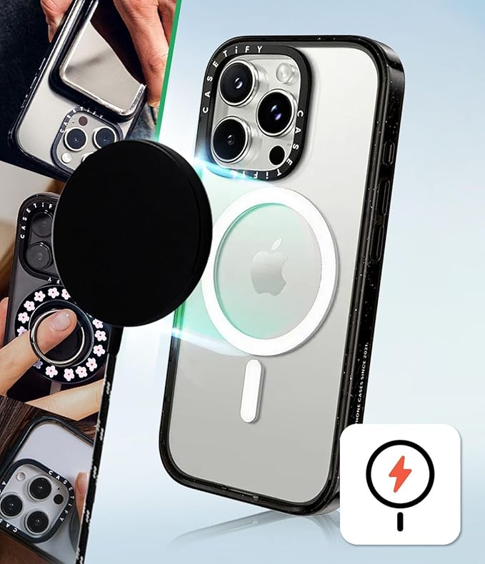 CASETiFY Impact Case for iPhone 16 [Slim / 8.2 ft. 4X Military Grade Drop Protection/Compatible with Magsafe] - You are Stars Collage - Clear Black