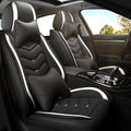 Car Seat Covers for Fiat 500 2012-2019, Premium Nappa Leather Car Seat Cover, Stylish Sport Seat Covers， Automobile Seat Cover Sets.(Luxury 2 Seats/Black White)
