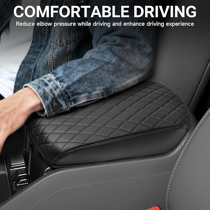 YOJOJOCO Center Console Cover Compatible with Honda 2009-2015 Pilot Accessories Leather Material Console Armrest Cover Cushion Pad Anti-Scratch
