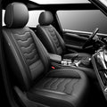 Fit Sentra Car Seat Covers Compatible with Nissan Sentra 2001-2025 2026 - Premium Leather， Waterproof Breathable， All-Weather Seat Cushion Protecto&Airbag Compatible (2 Front Seat Black)