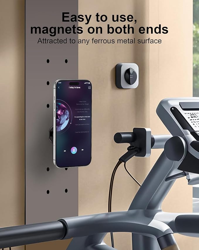 MagSafe Finger Ring Phone Holder with Kickstand, Magnetic Grip Stand for iPhone 17e/17 Pro Max/Air/16e/16 Plus/15/14/13/12 Samsung Galaxy & Pixel, Stick-On for MagSafe Car Mount, Gym & Metal Surfaces
