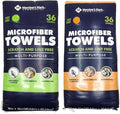 Member Mark Premium Microfiber Cleaning Towels 36 Count (Choose Color) (Pack (Green+ Orange))