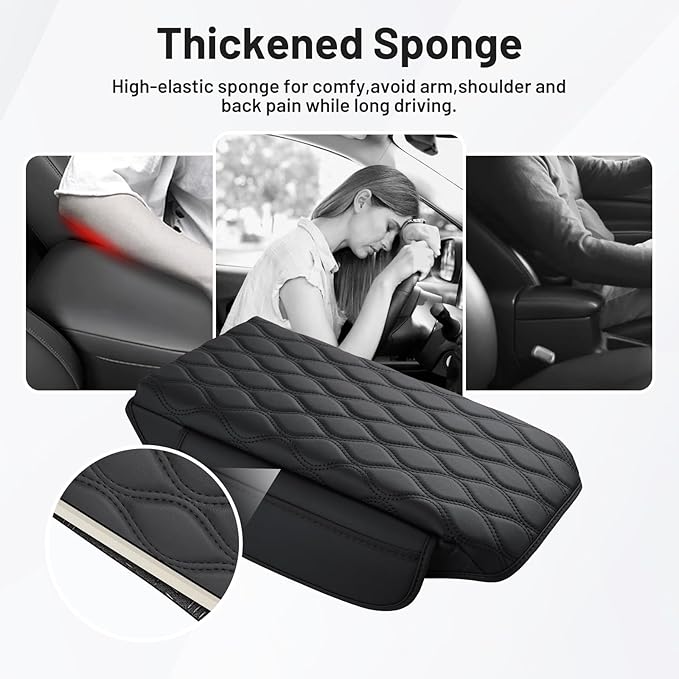 Autorder Center Console Cover for 2021-2025 2026 Kia Sorento Accessories Armrest Cushion Cover Nappa Leather Middle Console Covers Sorento Console Cushion Pad Anti-Scratch