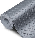 SEAL 4 x 6 Ft Premium Garage Floor Mat, Solid 2.8mm Thick Gray Commercial Grade Heavy Duty Parking Mat for Garage Floor, Golf Cart Parking, Water/Stain Resistant Floor Runner (Embossed Diamond Plate)