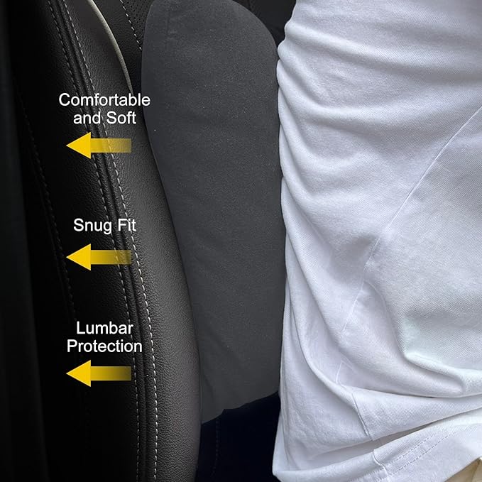 Graphene Lumbar Support Pillow for Car Driving Seat Relax Soft Lower Back Support Cushion for Sofa & Gaming Chair, Comfortable Couch Cushion with Machine Washable Cover(Grey 2-Pack)