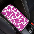 Dreaweet Car Armrest Cover Purple Cow Print Car Accessories for Women Cute Armrest Cover for Car Center Console Universal Fit Most Car Truck SUV Sedan