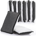 Mudder 8 Pcs Car Interior Scrubbing Sponge 5'' x 3'' Fiber Car Wax Applicator pad Household Cleaning Sponges for Leather Car Seat Couch Cleaning (Gray White)