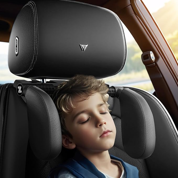 Car Headrest Pillow,Thickened Memory Foam Road Pal Headrest,Neck Support Pillow,180° Adjustable Car Headrest,Travel Car Sleeping,Suitable for Kids and Adults