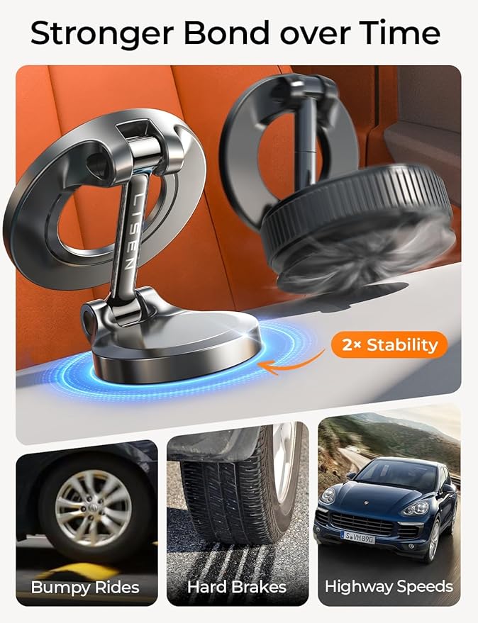 LISEN for MagSafe Car Mount for iPhone 17 Pro Max [24 Strong Magnets] Classic Magnetic Phone Holder for Car Dashboard Magnet Phone Mount Car Cell Phone Holder for iPhone 17 Pro Max Air 16 15 14 13 12