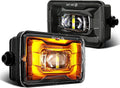 1000% Bright 4 Inch LED Fog Lights with Patented Amber Ambient Lights Compatible with Ford F150 2015-2020,2017-2019 F250 F350 F450 F550 Super Duty Bumper Driving Fog Lights Assembly