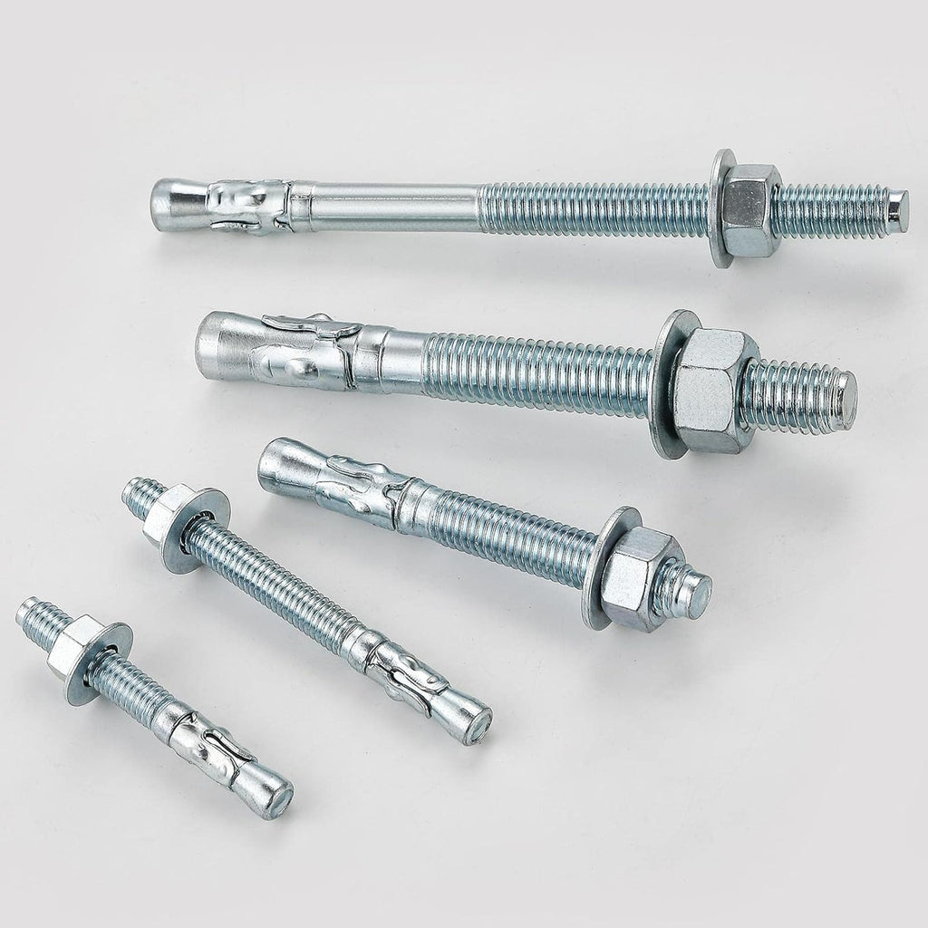 1/2x4-1/2 30Pcs Inch Standard Fasteners for Heavy-Duty Zinc Wedge Anchors for Cement and Concrete