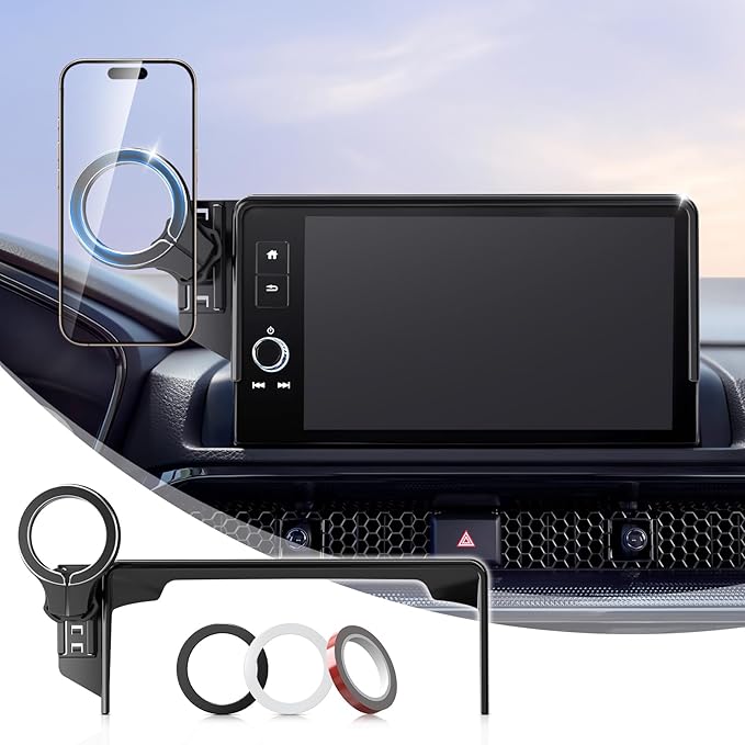 pop-tech Car Phone Holder for Honda CR-V HR-V 2023 2024 2025 2026: for MagSafe Magnetic Cell Phone Mount for HRV CRV Accessories 7/9 inch Screen - Touchscreen Cradles Strong Magnets for iPhone Samsung