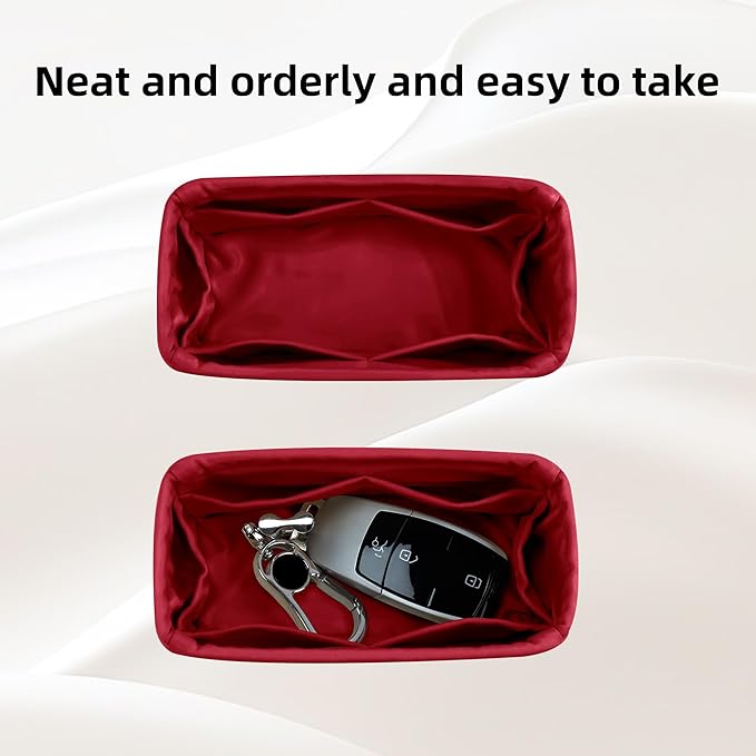 DGAZ Silk Purse Organizer Insert Fits LV Speedy 16/20/25/30/35/45 bags，Silky Smooth Bag Organizer，Luxury Handbag & Tote Shaper（Wine Red，SP16）