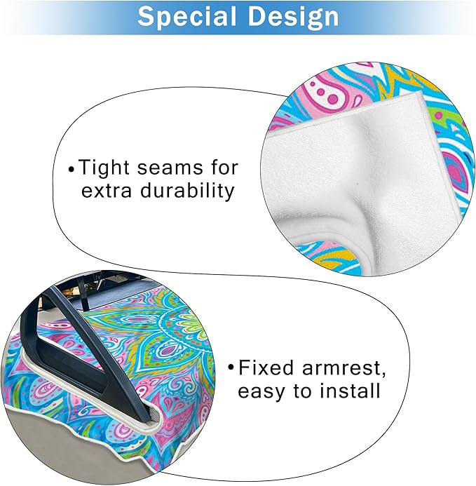 ENYORSE Golf Cart Seat Covers - Ethnic Style Golf Cart Towel Blanket for 2/4 Seater, Soft & Breathable Microfiber, Keeps Seats Cool & Comfortable, 51”x31”, Fits EZGO/Yamaha/Club Car