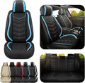Car Seat Covers for Mitsubishi Outlander 2003-2026, Premium Nappa Leather Car Seat Cover, Stylish Sport Seat Covers， Automobile Seat Cover Sets.(Standard 5 Seats/Black Blue)