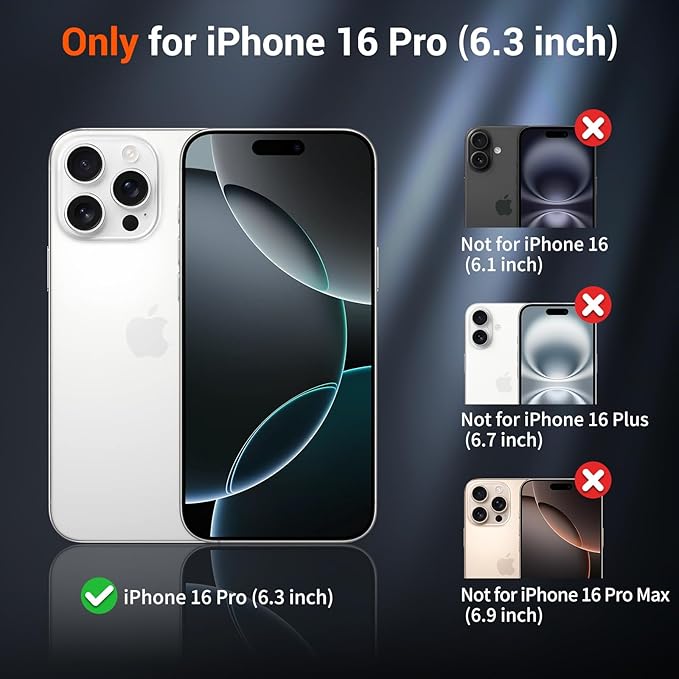 SUPFINE Magnetic for iPhone 16 Pro Case (Compatible with MagSafe) (Military Grade Drop Protection) Slim Translucent Matte Shockproof with Anti-Fingerprint Phone Case,Forest Green