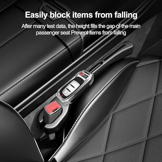 2PCS Car Seat Gap Filler Organizer with Phone Holder,[Upgrade Version] Car Seat Gap Organizer for Prevent Falling,Essential Car Accessories Car Side Seat Gap Filler (Beige)