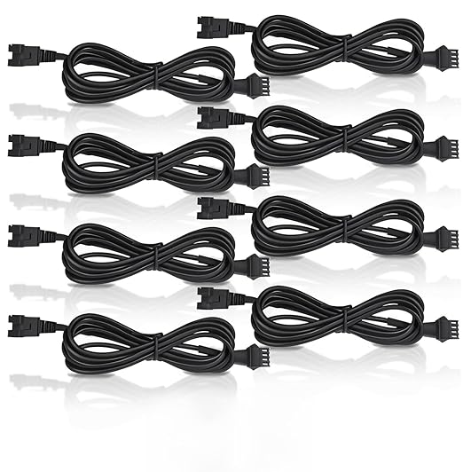 Rock Light Extension Wire 4 Pin 8 Pcs 4 Pin 60 inch, Pure Copper Insulated Cable LED Cable Cord Set for Motorcycle ATV Golf Car Trucks Neon Strip