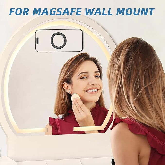 3 Pack Wall Mount Magnetic Phone Holder for iPhone 17/17 Pro/17 Pro Max/Air/16 15 14 13 12 Pro Max Plus mini, Hands-Free Magnet Shower Mirror Cell Phone Holder/Car Sticker Phone Stand, Black