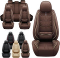 Leather Car Seat Covers Fit for Toyota Sequoia 2001-2024, 5 Seater Car Seat Cover, Premium Waterproof, Scratch Resistant Car Interior Accessories (Full Set Coffee)