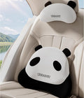 Cute Panda Car Neck Pillow & Lumbar Support Memory Foam Cushion for Driving Adjustable Headrest Waist Pillow for Most Seats (Black, Headrest & Backrest)