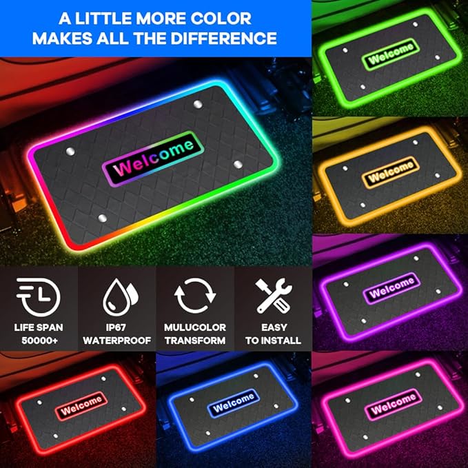 Car LED Lights for Floor Mats, Interior Car LED Strip Lights with App Control, Luminous Ambient Neon Lighting Kits, Universal Automotive Floor Mats (Rhombic - USB, 4)